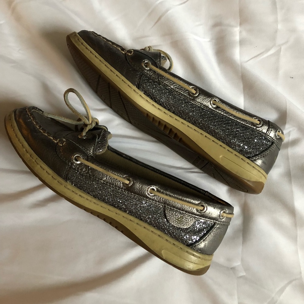 Sperry boat shoes with glitter.